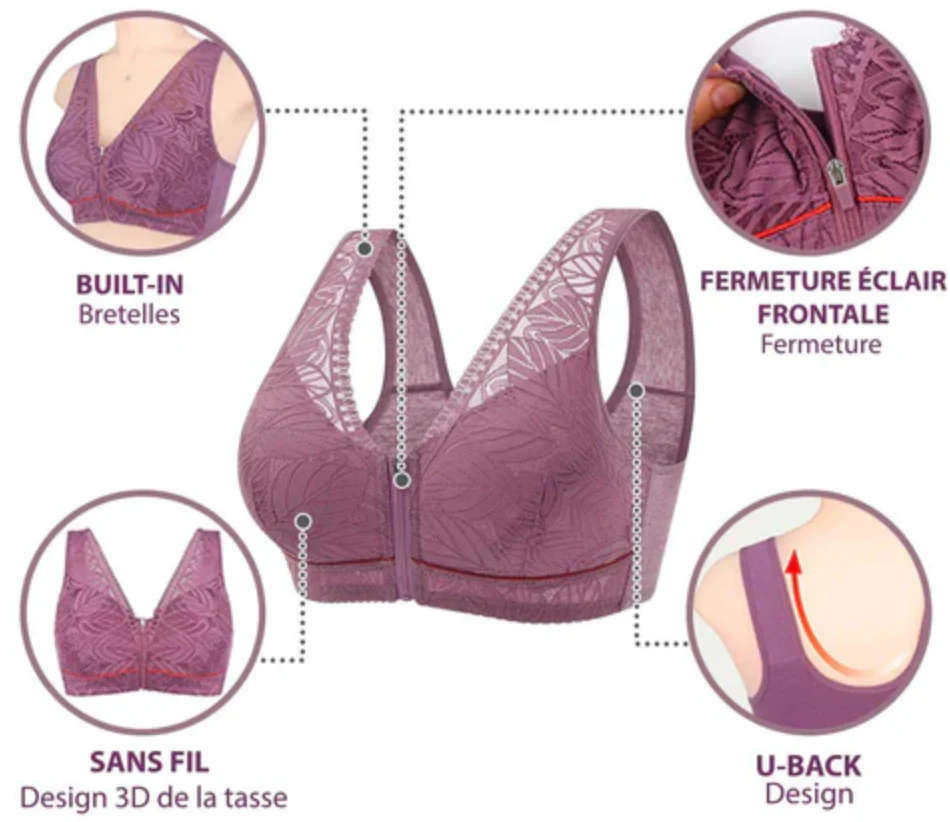 Soutien-gorge en dentelle avec fermeture à l'avant - 1 ACHETÉ = 1 OFFERT – Image 7