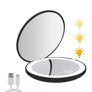 Mini miroir de poche à LED