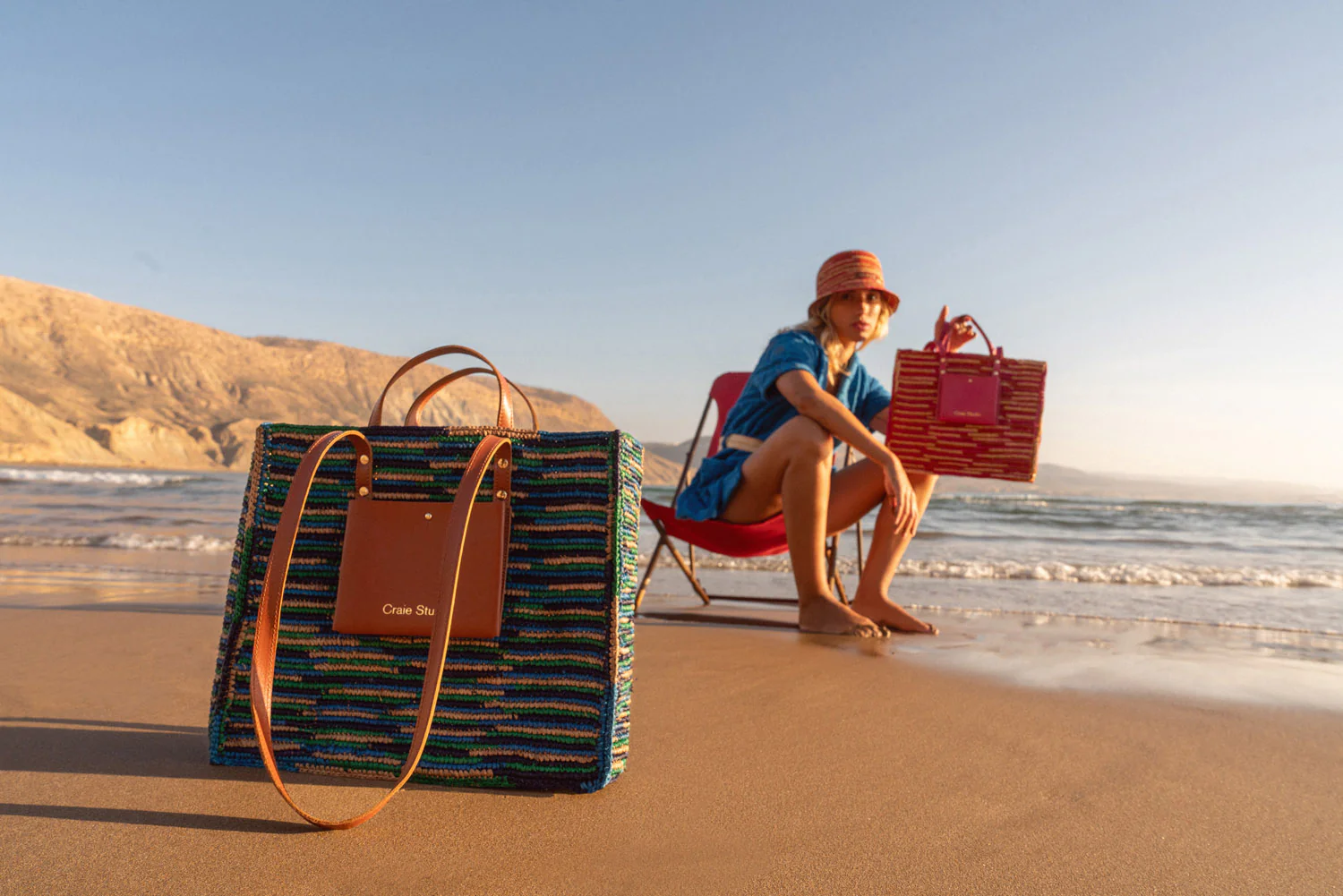 Cabas Raphia Pacifique Bleu – Image 3