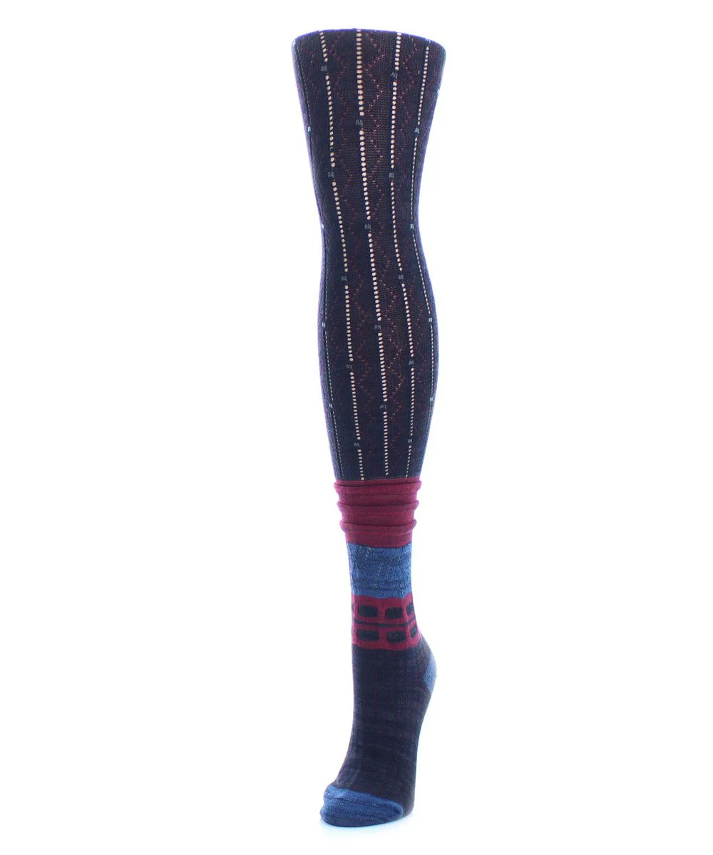 Women's Designernate Cotton Blend Multi-Pattern Sweater Tights – Image 7