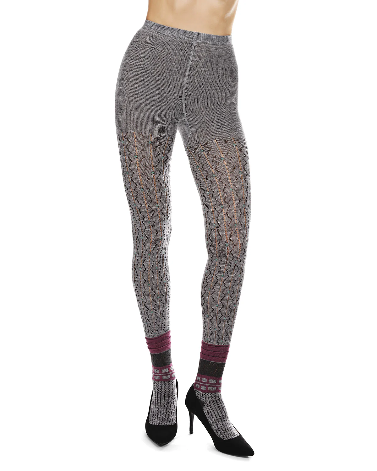 Women's Designernate Cotton Blend Multi-Pattern Sweater Tights – Image 8