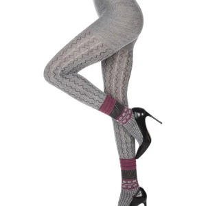 Women's Designernate Cotton Blend Multi-Pattern Sweater Tights