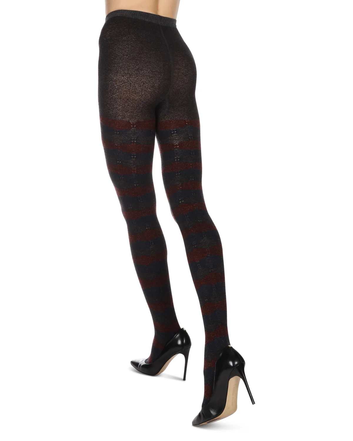 Women's Zig Zag Band Cotton Blend Warm Sweater Tights – Image 5
