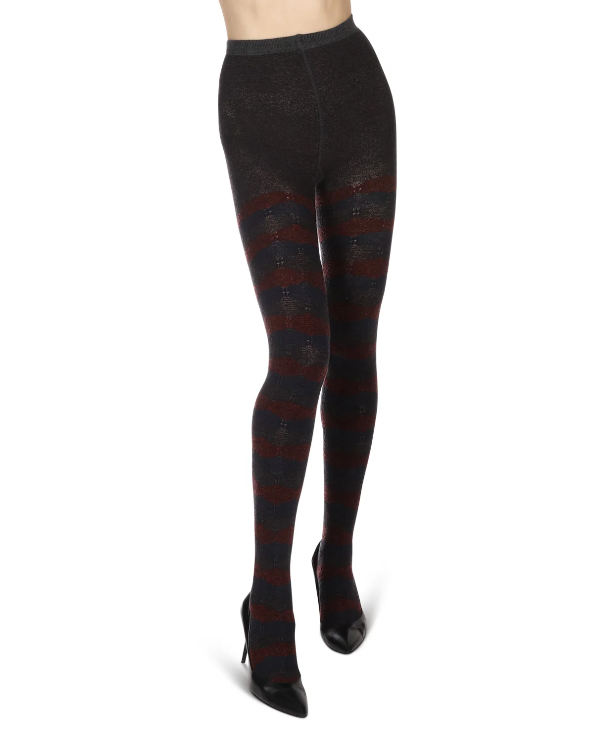 Women's Zig Zag Band Cotton Blend Warm Sweater Tights – Image 6