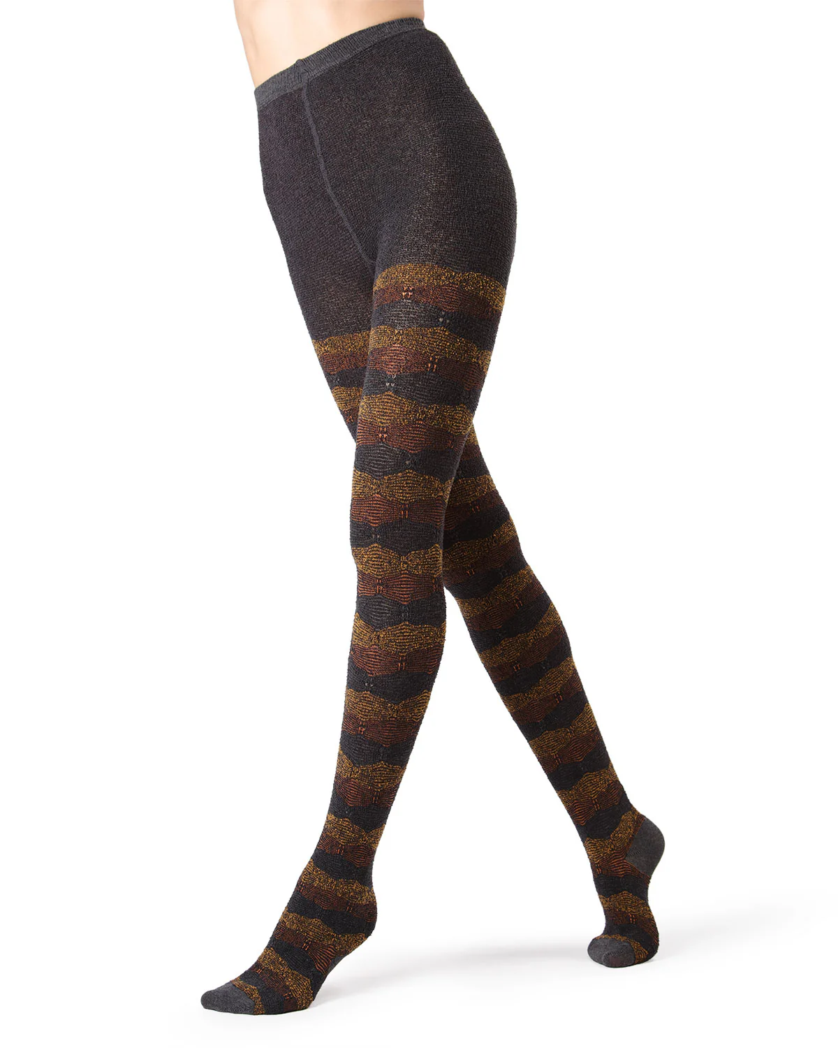 Women's Zig Zag Band Cotton Blend Warm Sweater Tights – Image 8