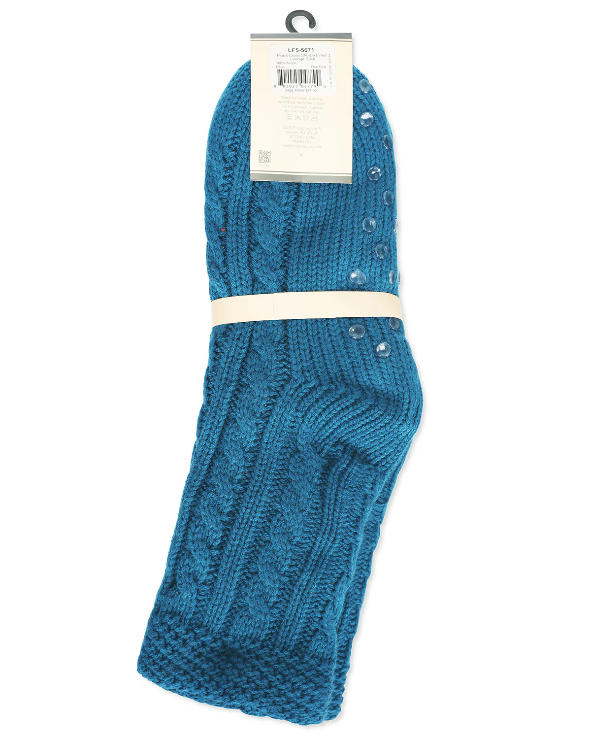 Women's Cable Knit Sherpa-Lined Lounge Sock – Image 8