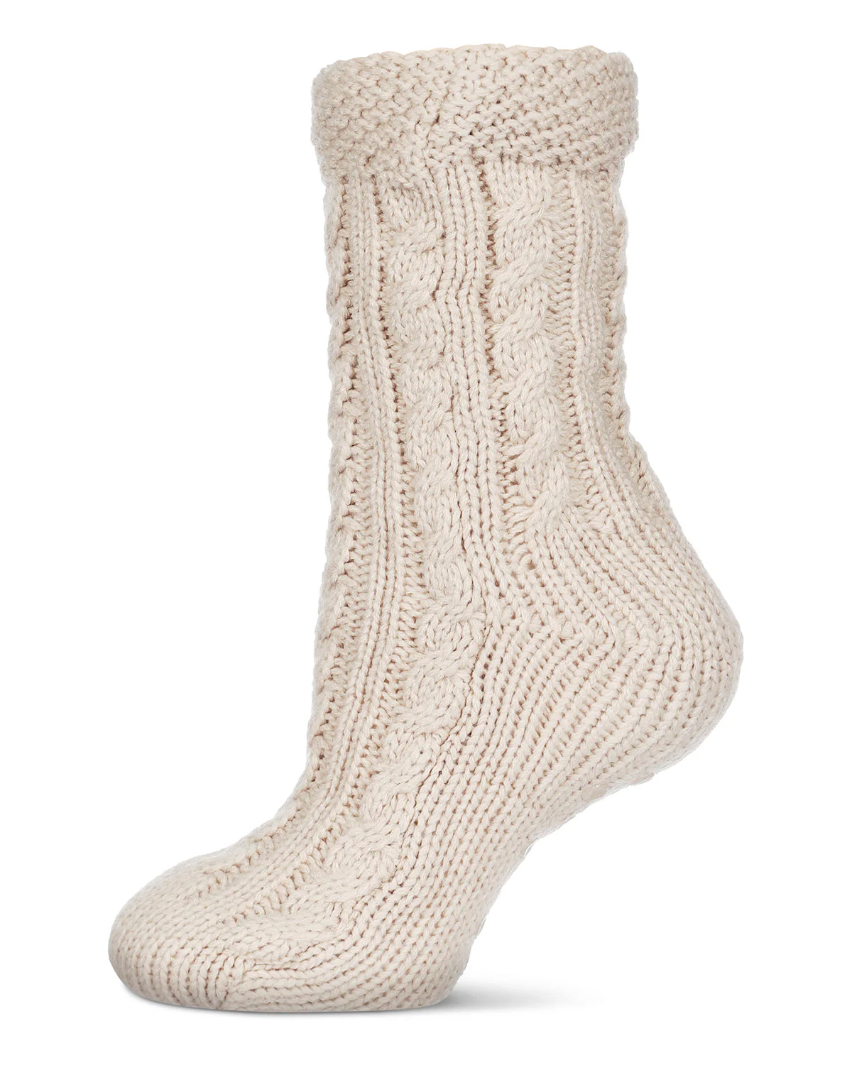 Women's Cable Knit Sherpa-Lined Lounge Sock – Image 3