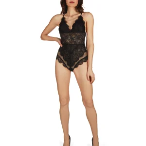 Women's Adalene Lace Cross Back Bodysuit with Adjustable Straps