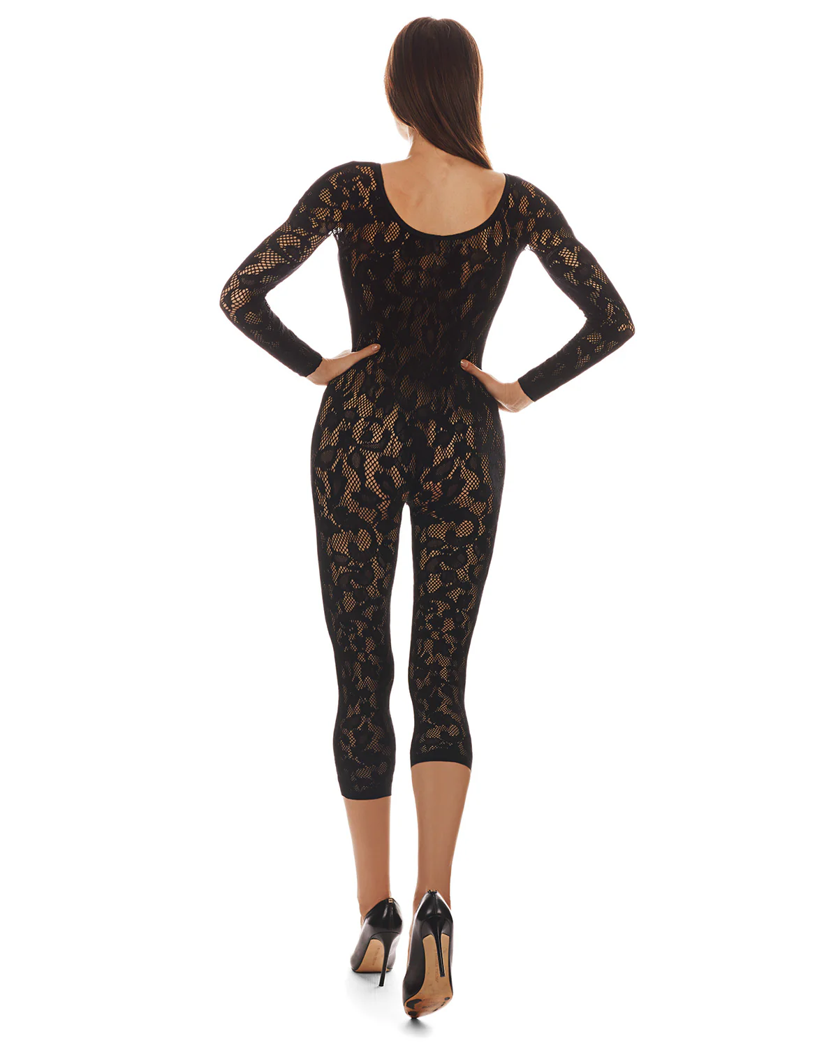 Women's Floral Romance Long Sleeve Lace Seamless Body Stocking – Image 5