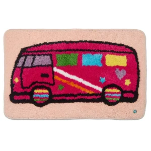 Girls Plush Tufted "Happy Camper" Bedside Camp Mat