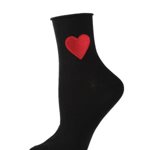 Women's Red Heart Roll Top Shortie Socks