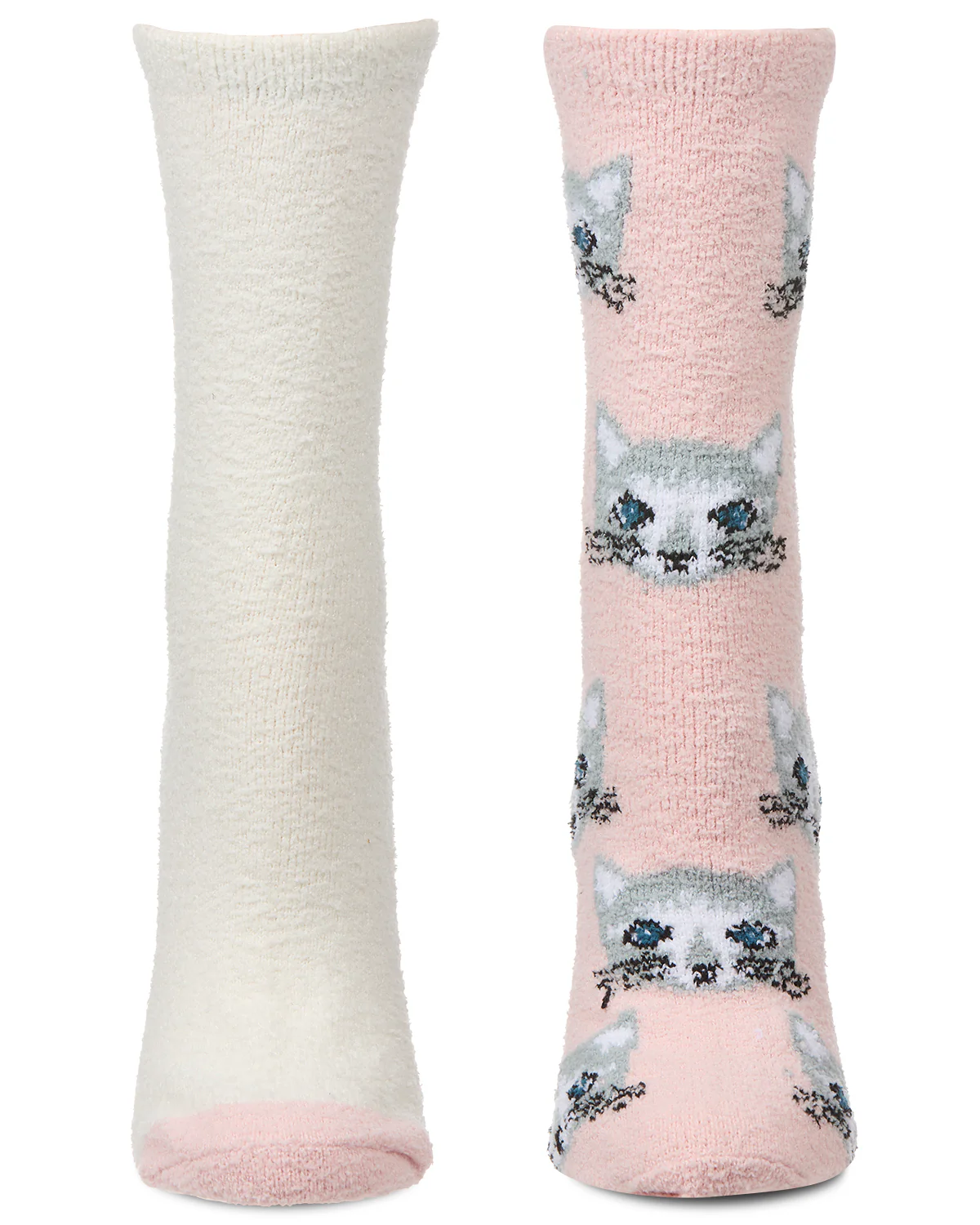 2 Pair Women's "Cats" Conversational Cozy Crew Sock – Image 3