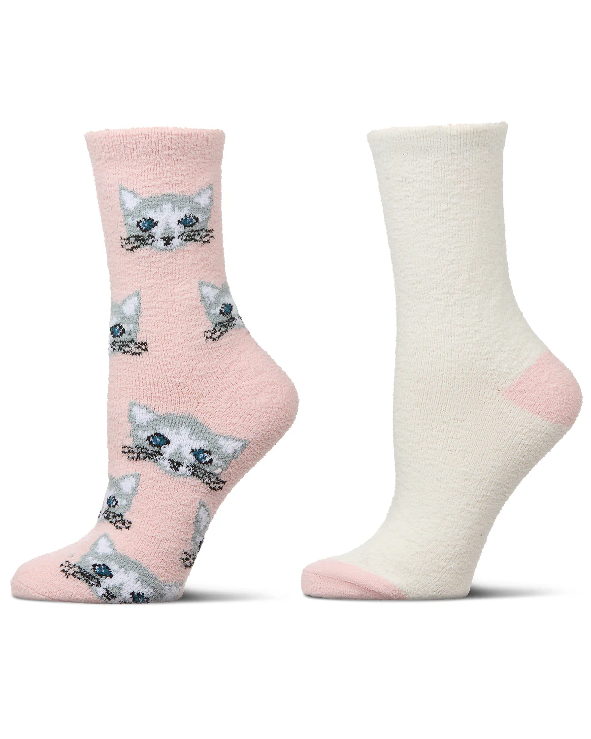 2 Pair Women's "Cats" Conversational Cozy Crew Sock – Image 2