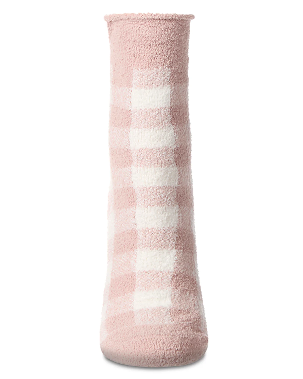 Women's Gingham Plaid Roll Top SuperSoft Cozy Crew Sock – Image 3