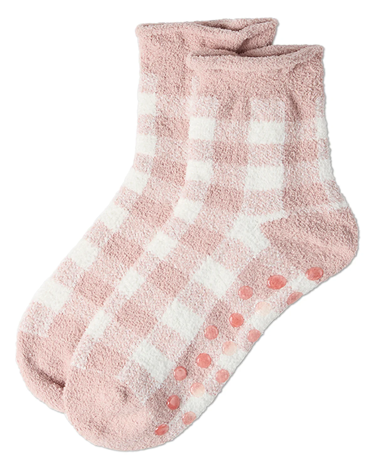 Women's Gingham Plaid Roll Top SuperSoft Cozy Crew Sock – Image 4