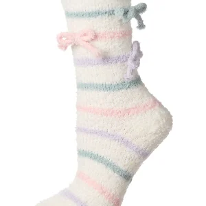 Women's Triple Bow Extra-Plush Non-Skid Cozy Crew Sock