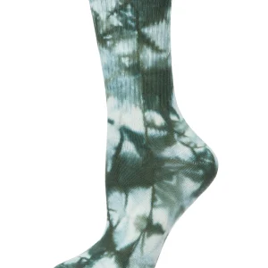 Women's Tie Dye Athletic Rib Cotton Blend Crew Socks