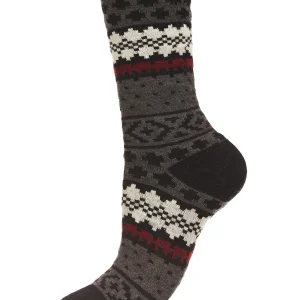 Women's Winter Fair Isle Cashmere Blend Crew Socks