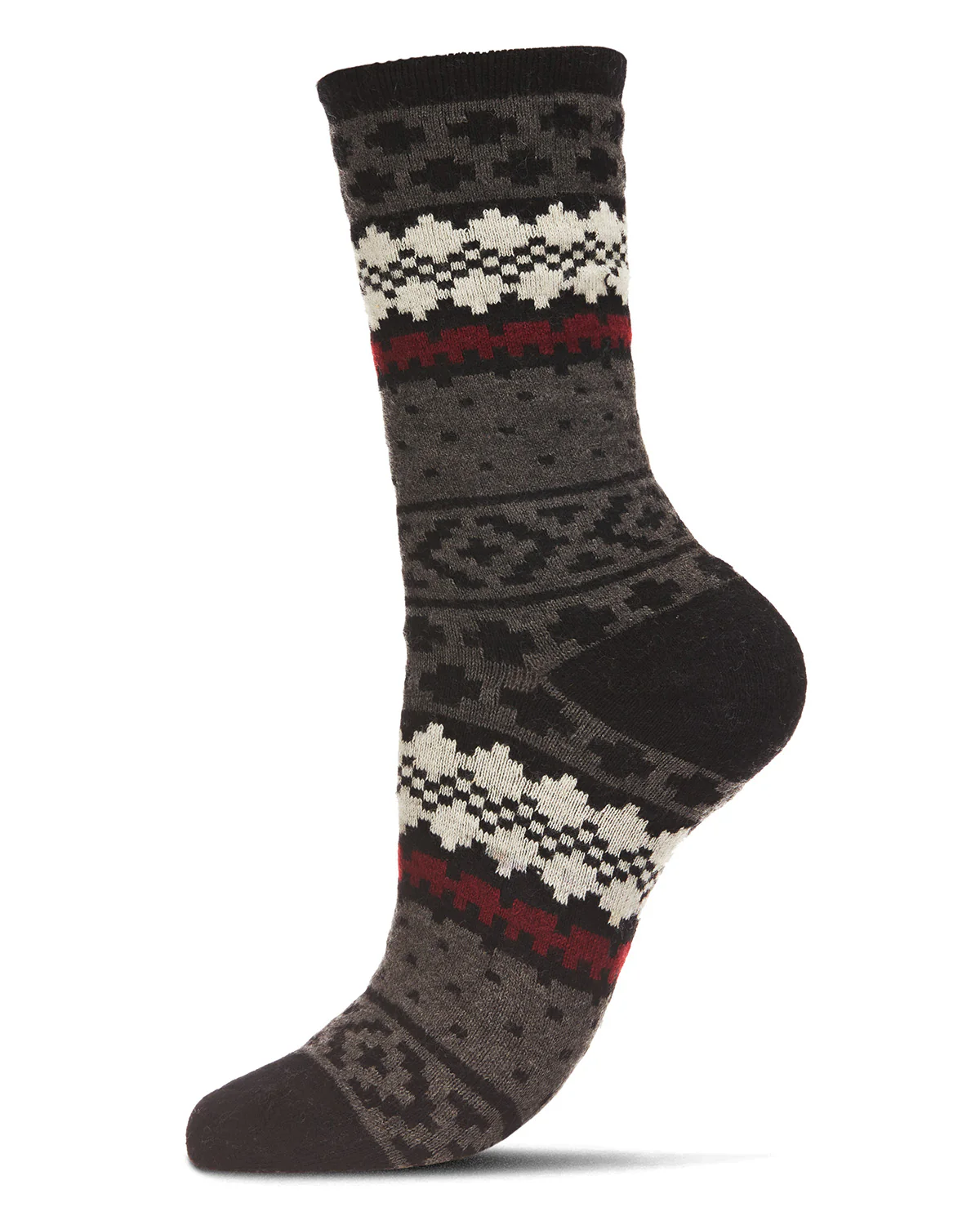 Women's Winter Fair Isle Cashmere Blend Crew Socks – Image 2