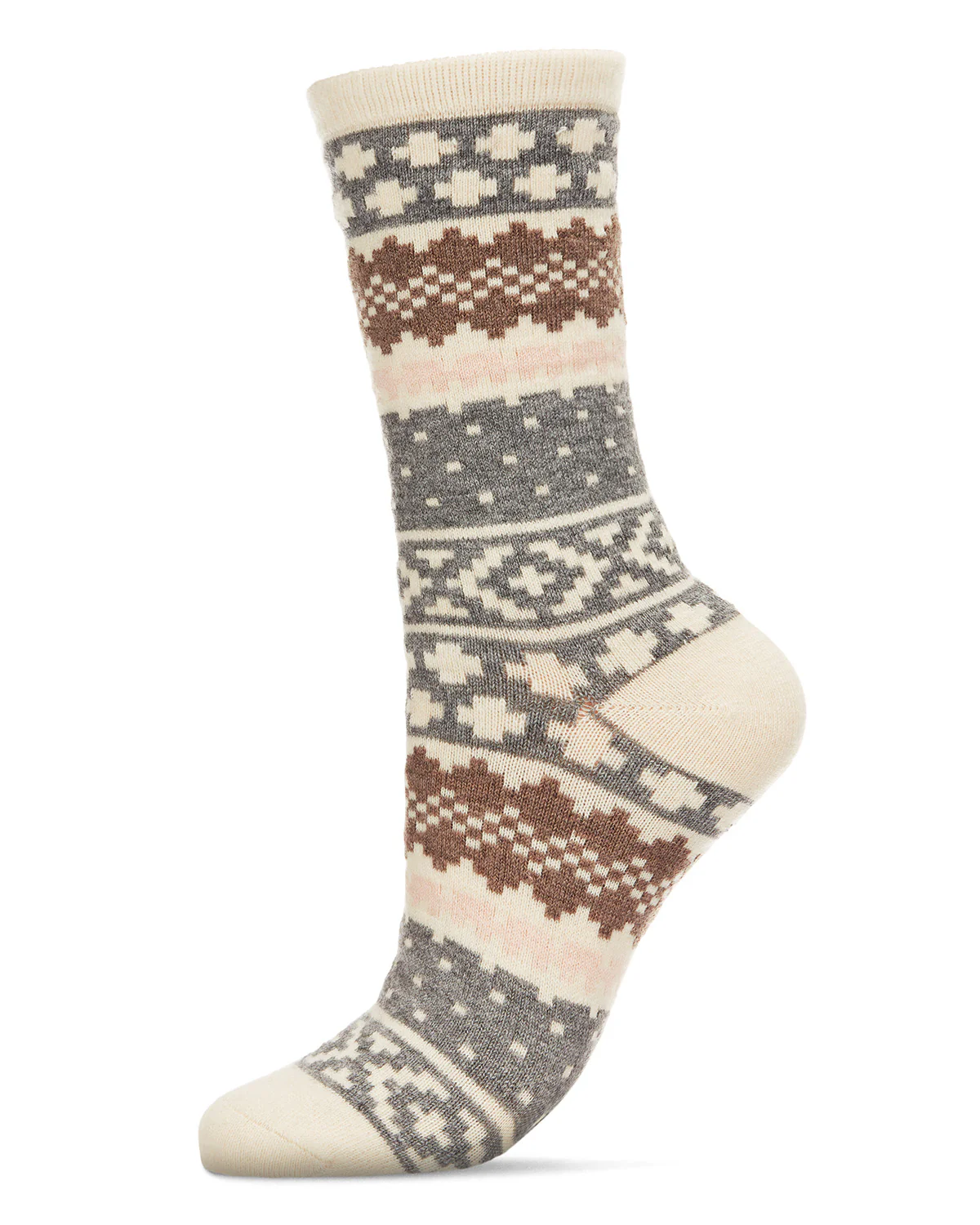 Women's Winter Fair Isle Cashmere Blend Crew Socks – Image 4