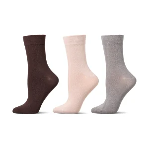 3 Pair Women's Silky-Soft Comfort Cuff Crew Socks