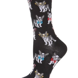French Bulldogs Bowtie Bamboo Blend Crew Socks