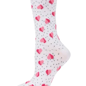 Floating Hearts Bamboo Blend Crew Socks