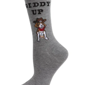 Giddy Up Pup Bamboo Blend Crew Socks