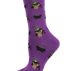 Women's Witchy Owl Festive Crew Socks