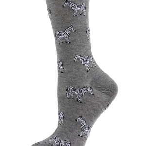 Zebras Bamboo Blend Crew Socks