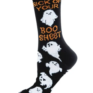Sick of Your Boo Sheet Ghostly Crew Socks