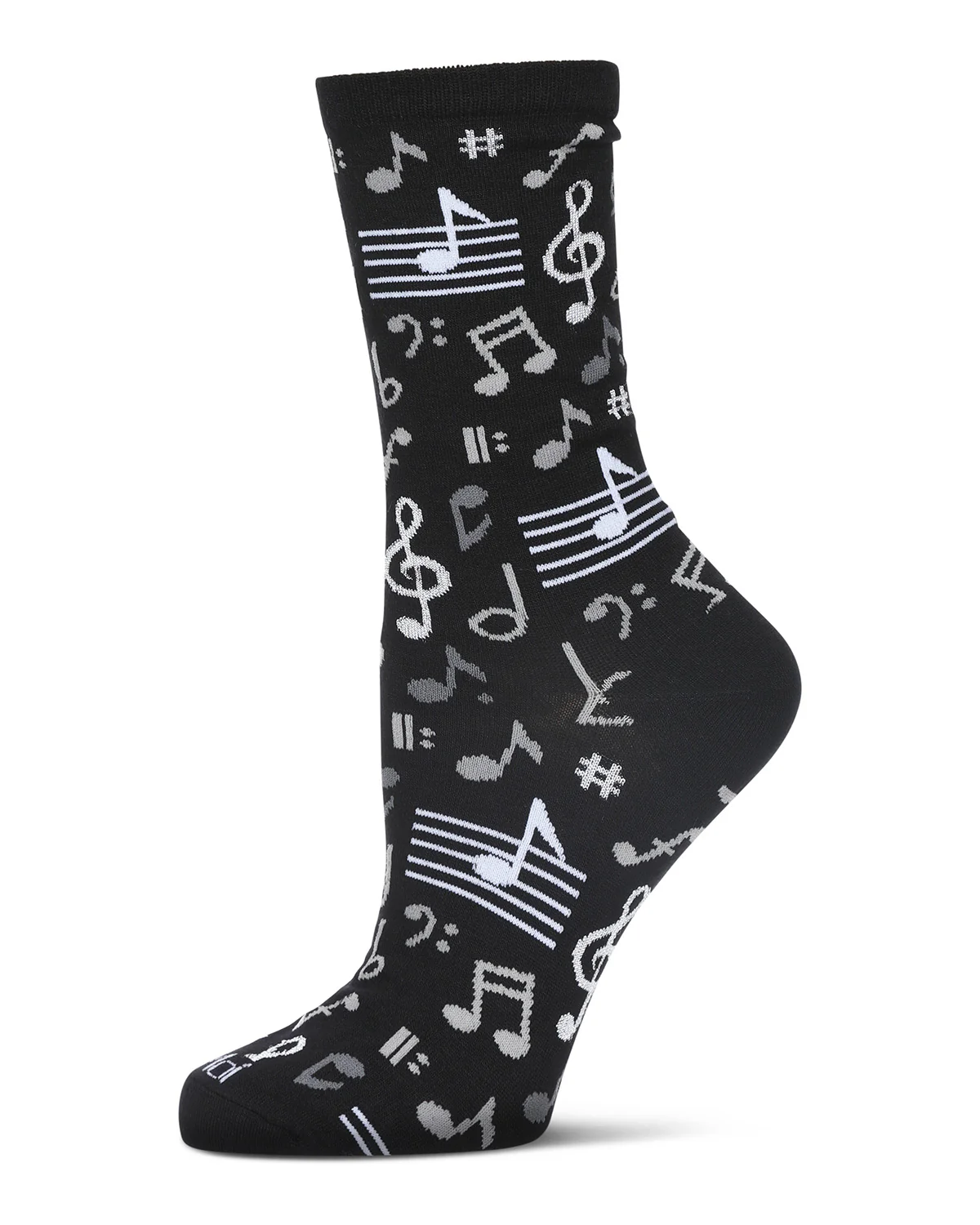 Musical Notes Bamboo Blend Crew Sock – Image 3