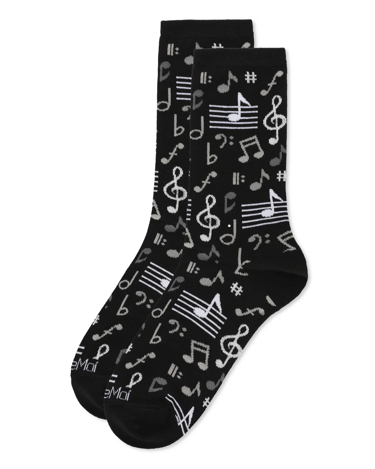 Musical Notes Bamboo Blend Crew Sock – Image 7