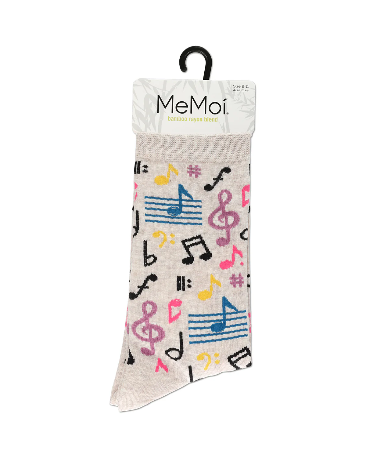 Musical Notes Bamboo Blend Crew Sock – Image 8