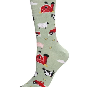 Farm Fun Bamboo Blend Crew Socks