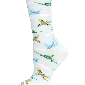 Women’s Airplanes Bamboo Crew Socks