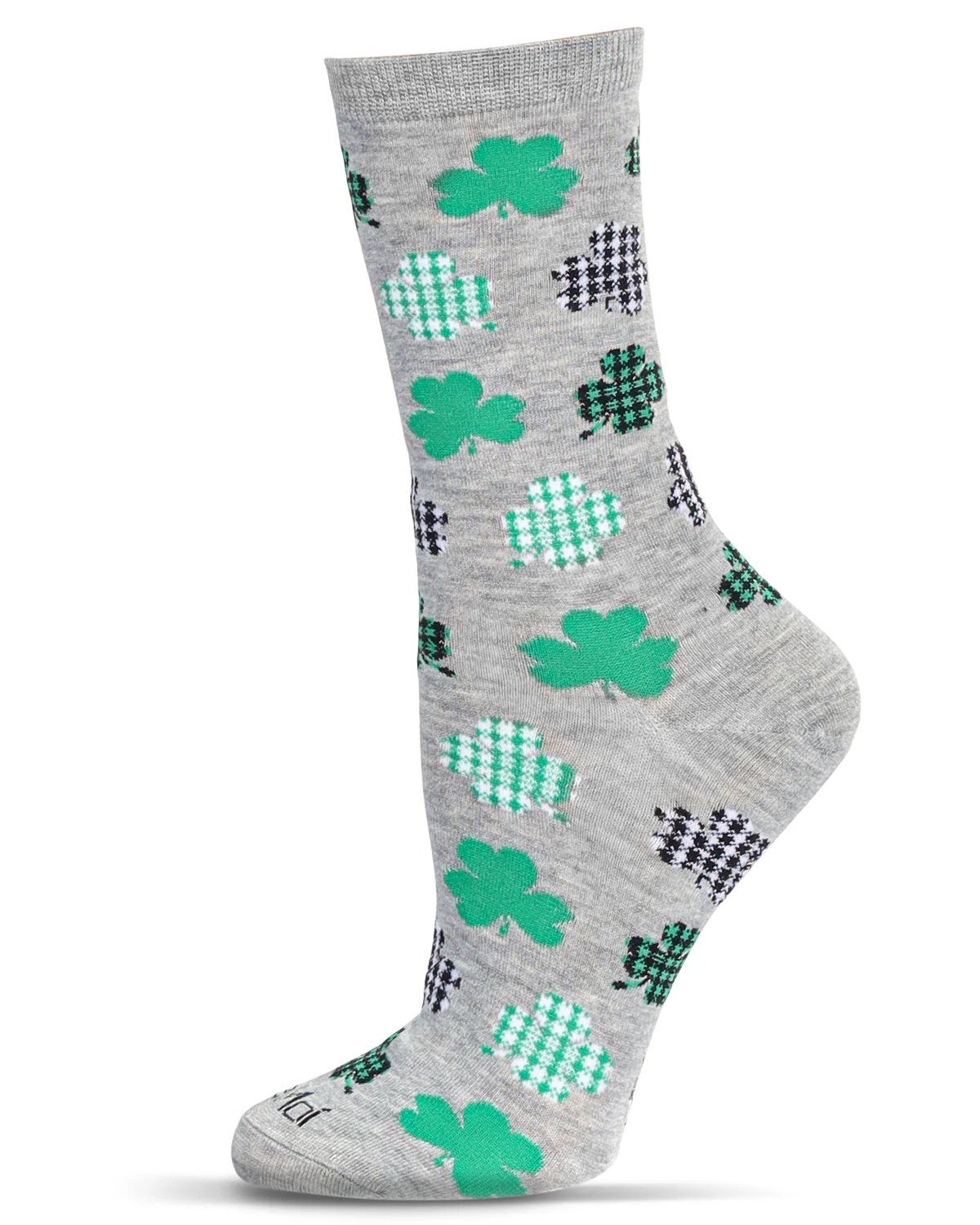 Women's Buffalo Plaid Shamrocks Bamboo Crew Socks