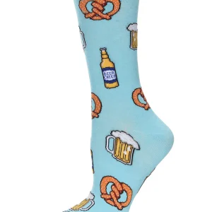 Women's Pretzels & Beer Bamboo Crew Socks