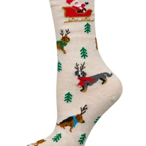 Women's Reindeer Pups Holiday Crew Socks