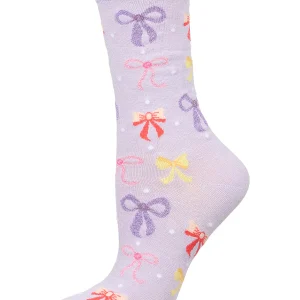 Women's Bows Rayon from Bamboo Crew Socks