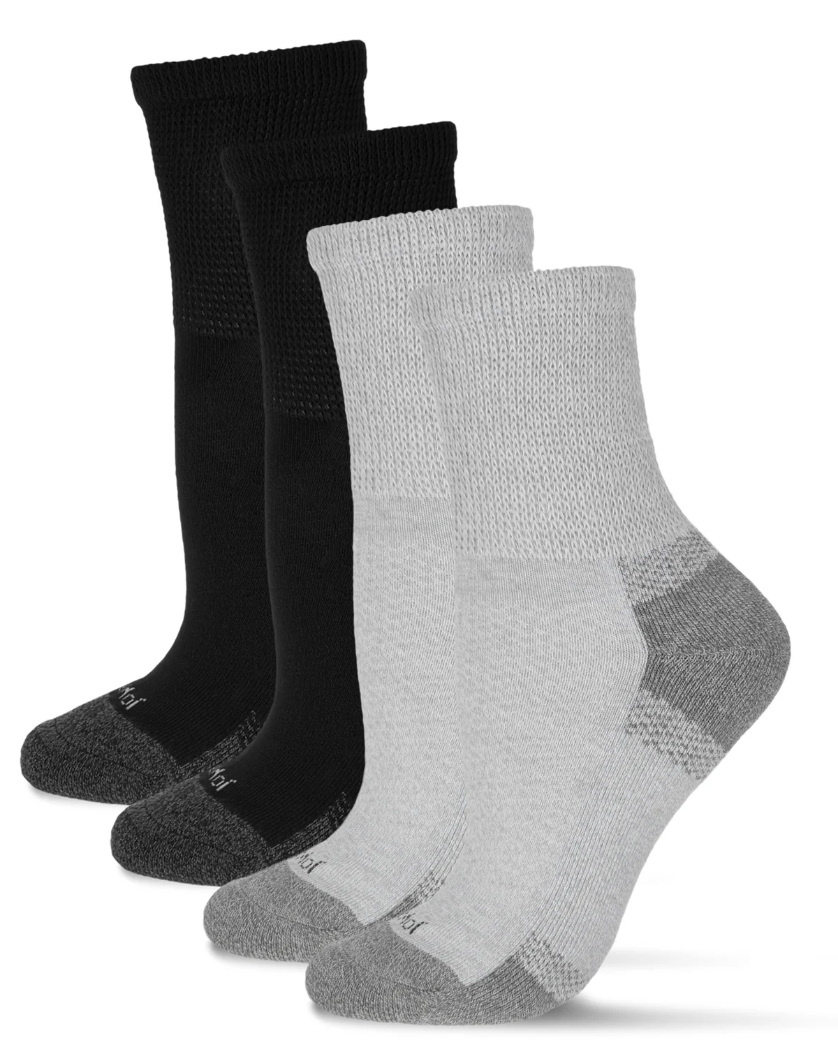 2 Pair Pack Unisex Diabetic Half Cushion Quarter Socks – Image 4
