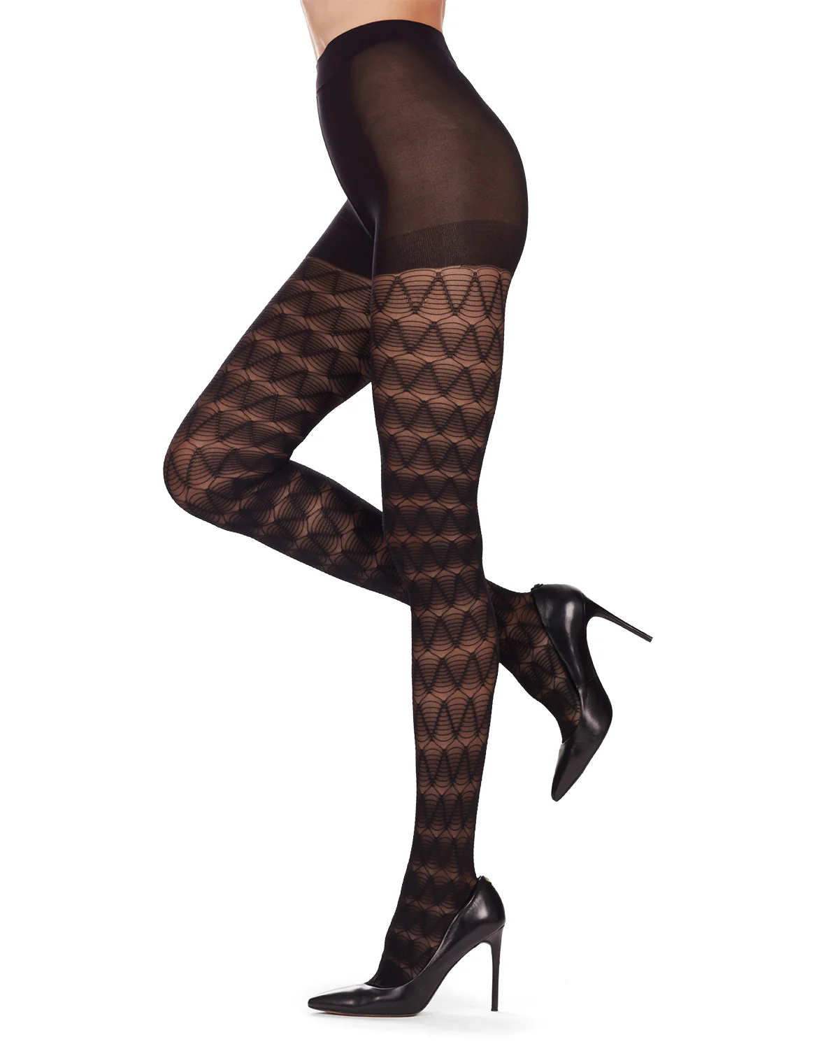 Ride That Wave Graphic Semi-Sheer Tights