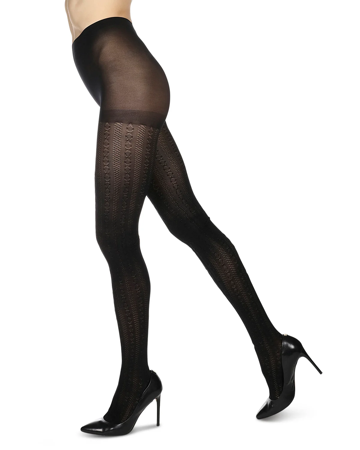 Cable Link Breathable Opaque Tights – Image 9
