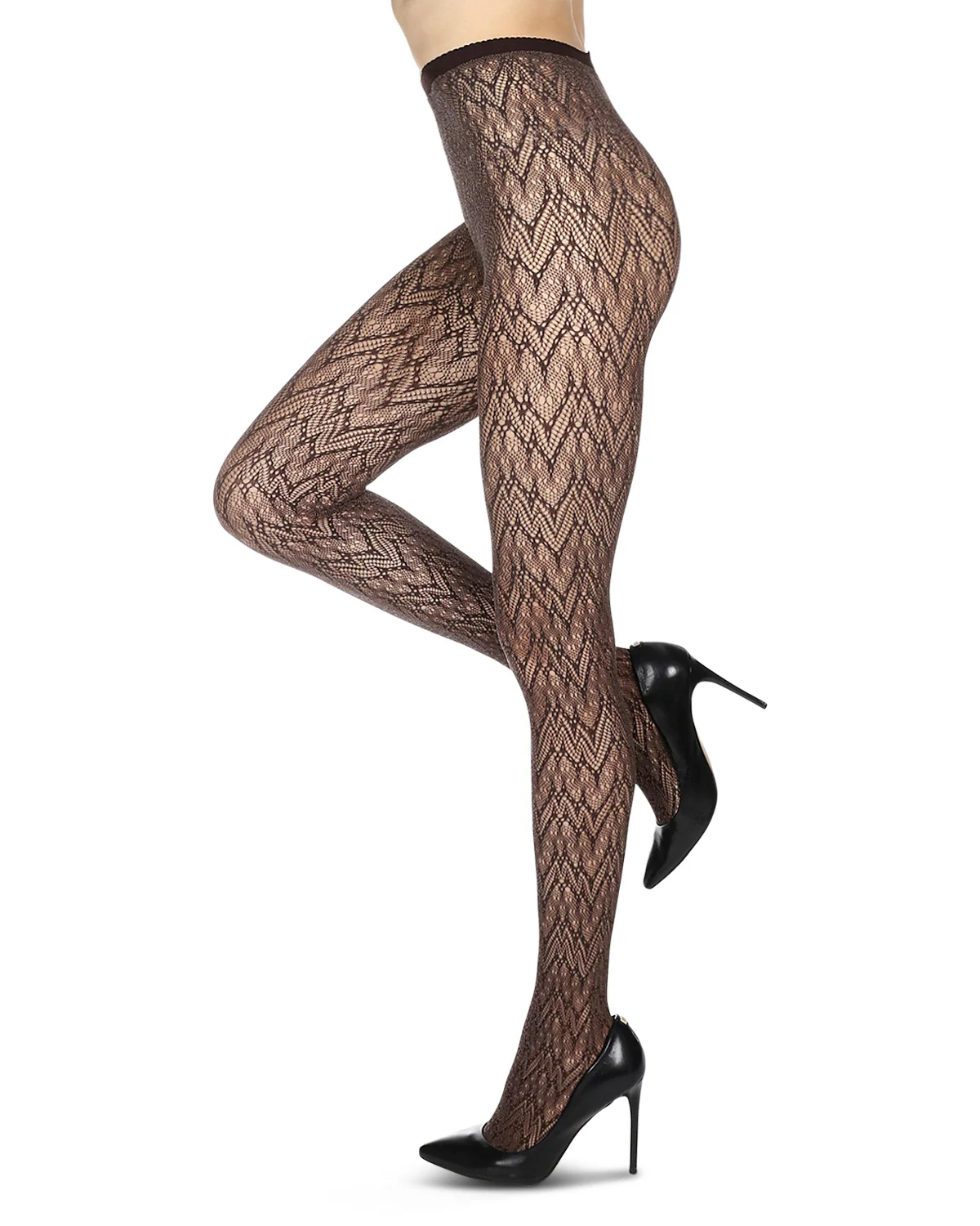 Women's Glacier Two Toned Nylon Net Tights – Image 4