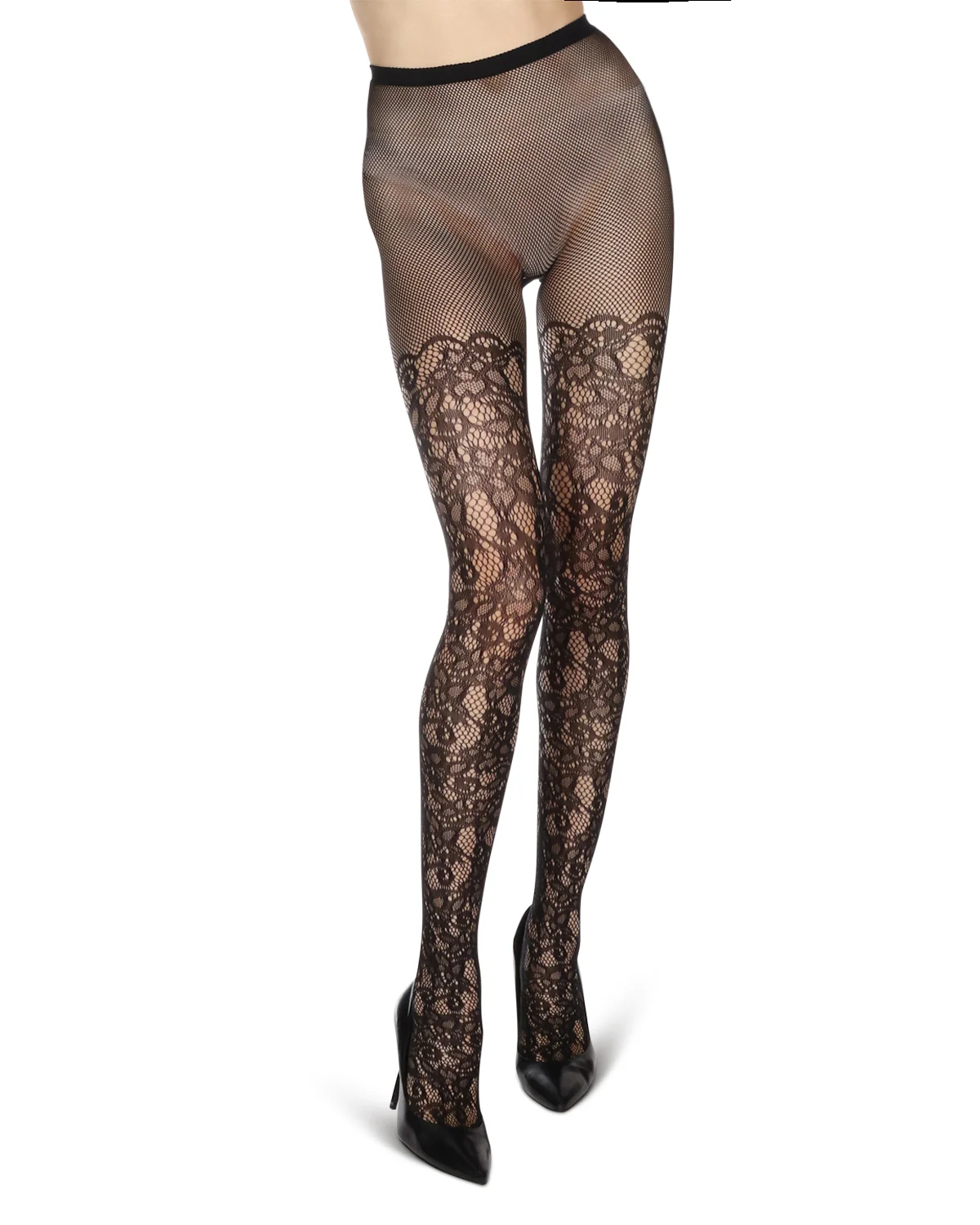 Women's Artistic Garden Nylon Net Tights – Image 5