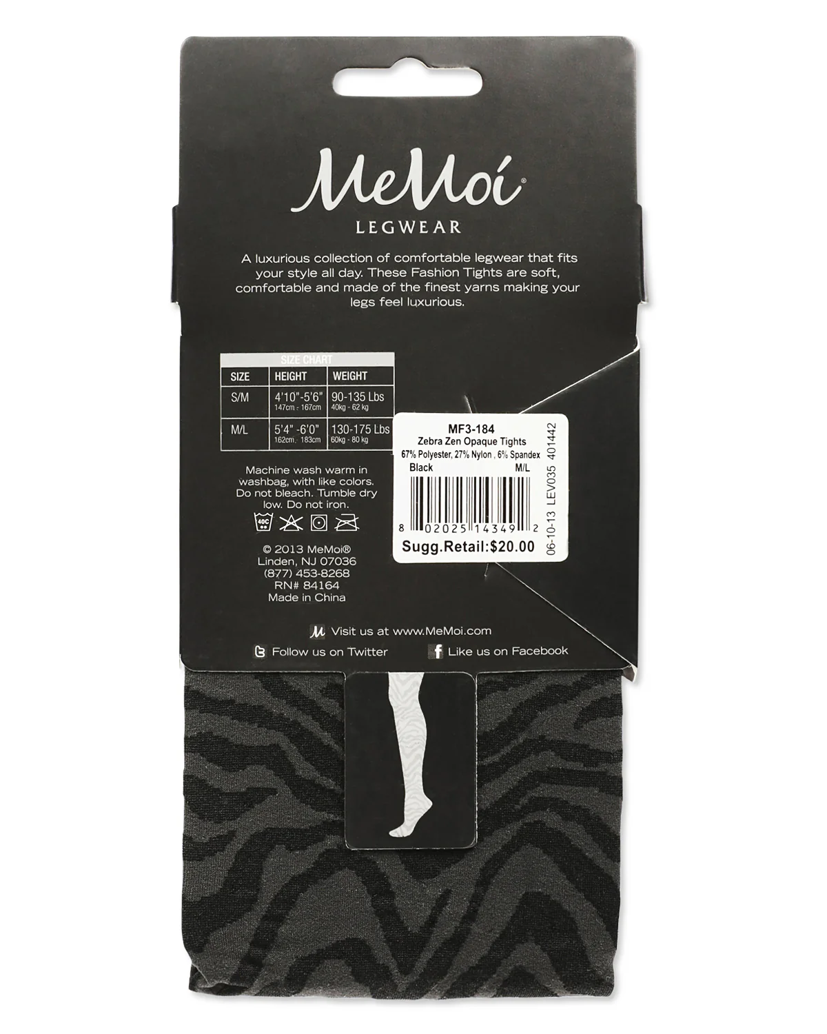 Women's Zebra Zen Opaque Nylon Tights – Image 8