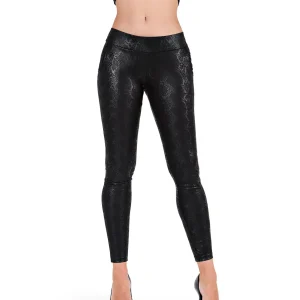 Sophisticated Metallic Snakeskin Leggings