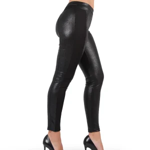 Cobblestone Vegan Leather Side Panel Leggings