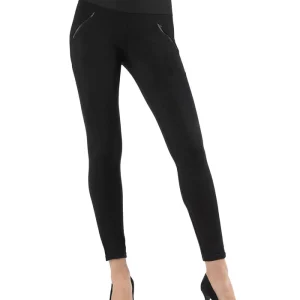 Ziptrack Dual Zipper Cotton Blend Leggings