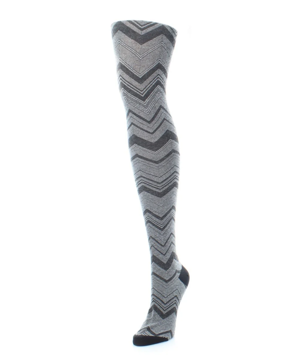 Chevron Stripe Cotton Blend Sweater Tights – Image 2